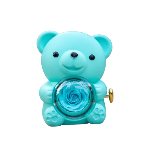 Teddy Bear Gift Box with Eternal Rose