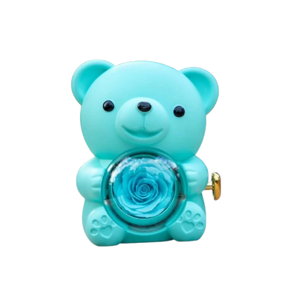 Teddy Bear Gift Box with Eternal Rose