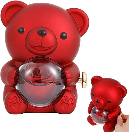 Teddy Bear Gift Box with Eternal Rose