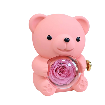 Teddy Bear Gift Box with Eternal Rose