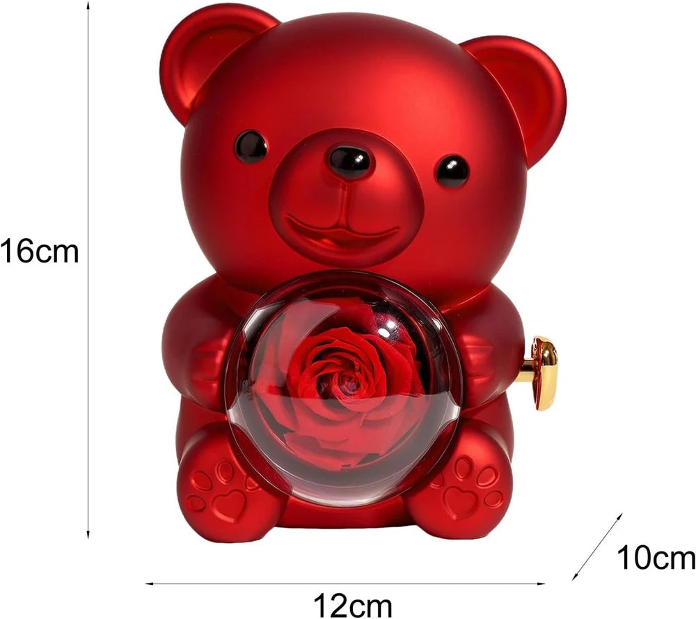 Teddy Bear Gift Box with Eternal Rose