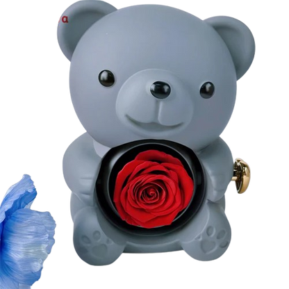 Teddy Bear Gift Box with Eternal Rose