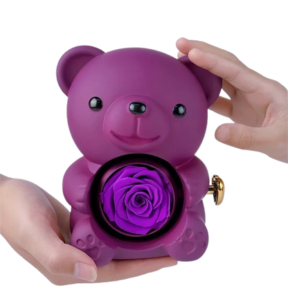 Teddy Bear Gift Box with Eternal Rose